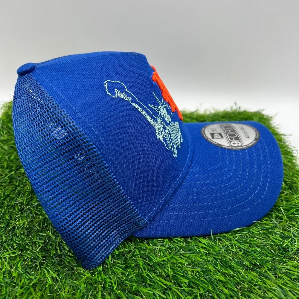 New Era New York Mets Royal Blue State Stitch 9Forty A Frame Snapback‎ Hat New
